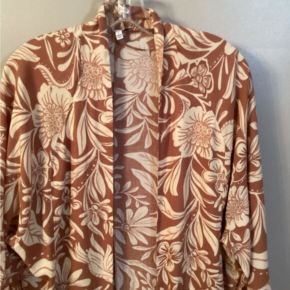 PATRONS OF PEACE SZ LARGE
CARMEL OPEN FRONT KIMONO FLORAL BIRDS - Picture 4 of 7